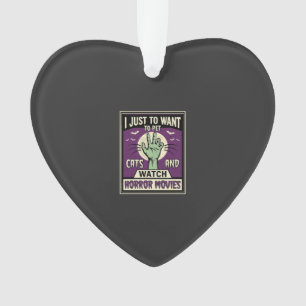 Cats And Horror Movies Halloween Design Ornament