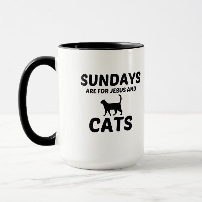 CATS AND JESUS SUNDAY MUG (Left)