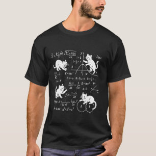 Cats And Math Lover Funny Cat Lover Science Teache T-Shirt