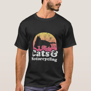 Cats and Motorcycling Mens or Womens Cat and Motor T-Shirt