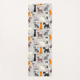 Cats and Paw Prints Yoga Mat