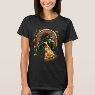 Cats And Pizza Funny Design Cat Lovers Pizza Lover T-Shirt