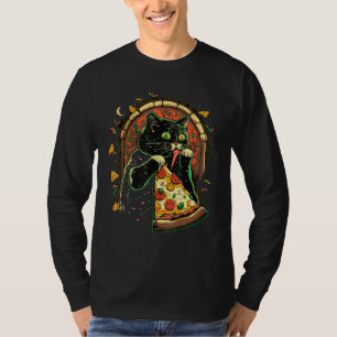Cats And Pizza Funny Design Cat Lovers Pizza Lover T-Shirt