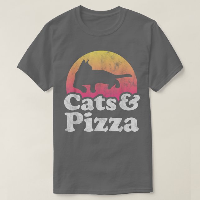 Cats and Pizza Men's or Women's Cat and Pizza T-Sh T-Shirt (Design Front)
