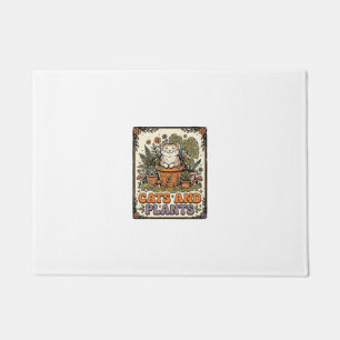 Cats And Plants Cat Plants Cottagecore Vintage Doormat