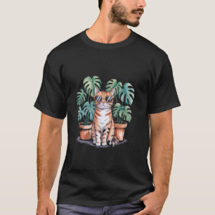 Cats And Plants Monstera Leaf Plant Lover Gardenin T-Shirt