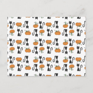 Cats and Pumpkins Postcard
