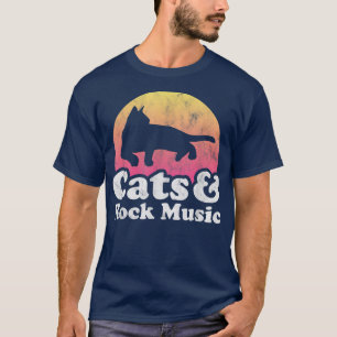 Cats and Rock Music Men's or Women's Cat  T-Shirt