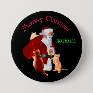 Cats and Santa 7.5 Cm Round Badge