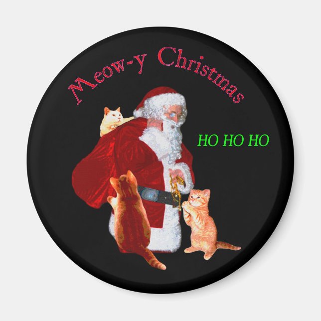 Cats and Santa Magnet (Front)