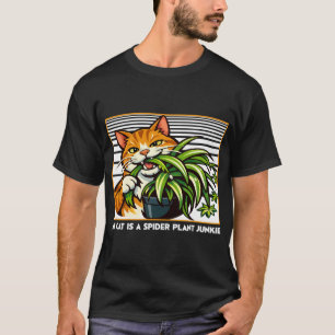 Cats and Spider Plants Funny Art T-Shirt