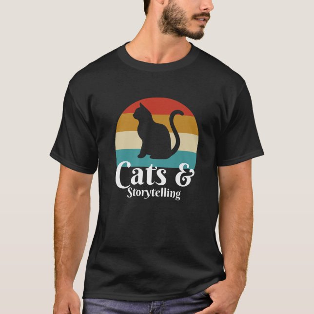 Cats And Story-Telling Storyteller T-Shirt (Front)