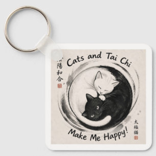 Cats and Tai Chi Key Ring