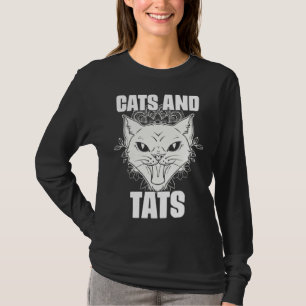 Cats and Tats Feline Tattoo Arts for Gothic Ink T-Shirt