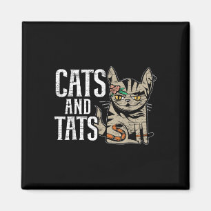 Cats And Tats Inking Tattoo Lover Tattooing Kitty  Magnet