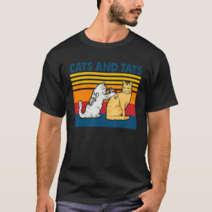 Cats And Tats Tattoo Cute Present Vintage Pets T-Shirt