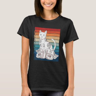 Cats And Tats Vintage Tattoo Artist Inked Cat Kitt T-Shirt