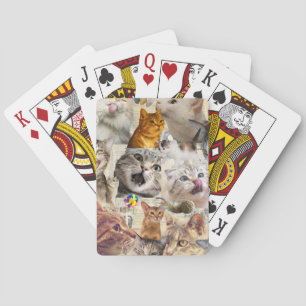 Cats and Toys Collage Playing Cards