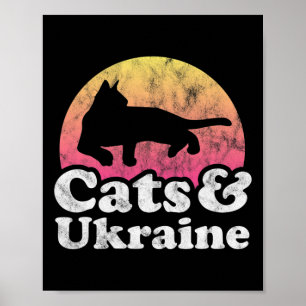 Cats And Ukraine Men's Or Women's Cat  Poster