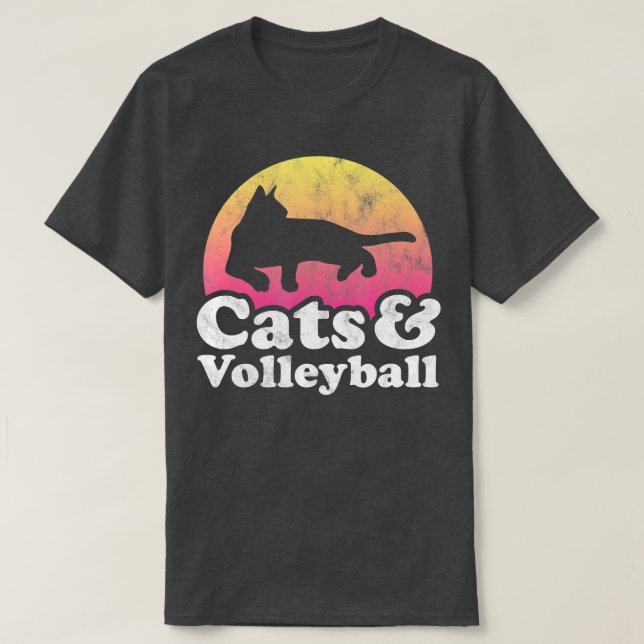 Cats and Volleyball Mens or Womens Cat  T-Shirt (Design Front)