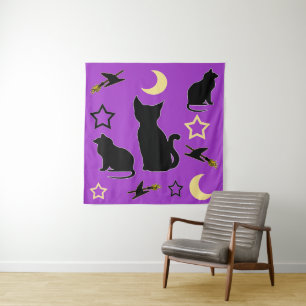 Cats and Witch Hats Tapestry