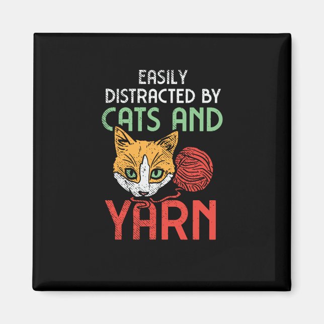 Cats And Yarn Magnet (Front)