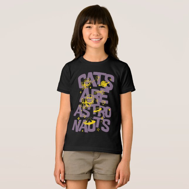 Cats Are Astronauts Cute Space Cat Tri-Blend Shirt (Front Full)