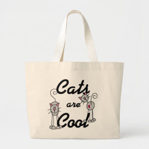 Cats Are Cool Tshirts and Gifts Large Tote Bag