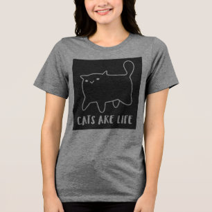 CATS ARE LIFE BLACK CAT T-SHIRT Tri-Blend SHIRT