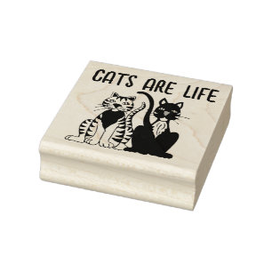 CATS ARE LIFE CAT RUBBER STAMPS STAMP