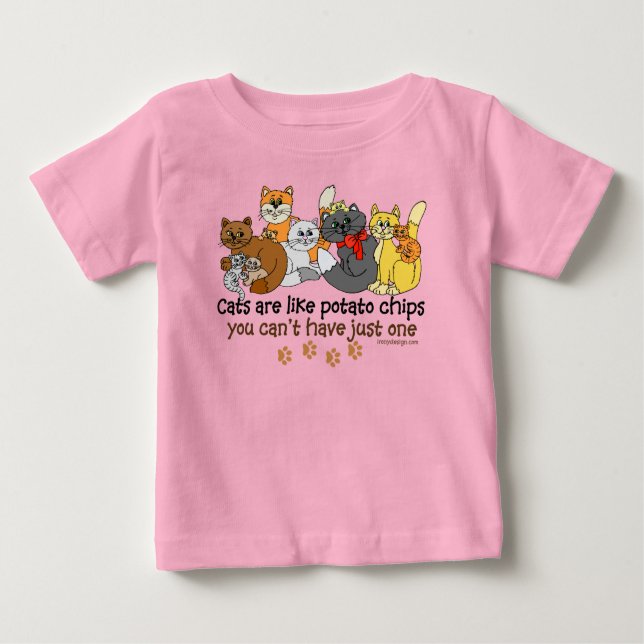 Cats are like potato chips baby T-Shirt (Front)