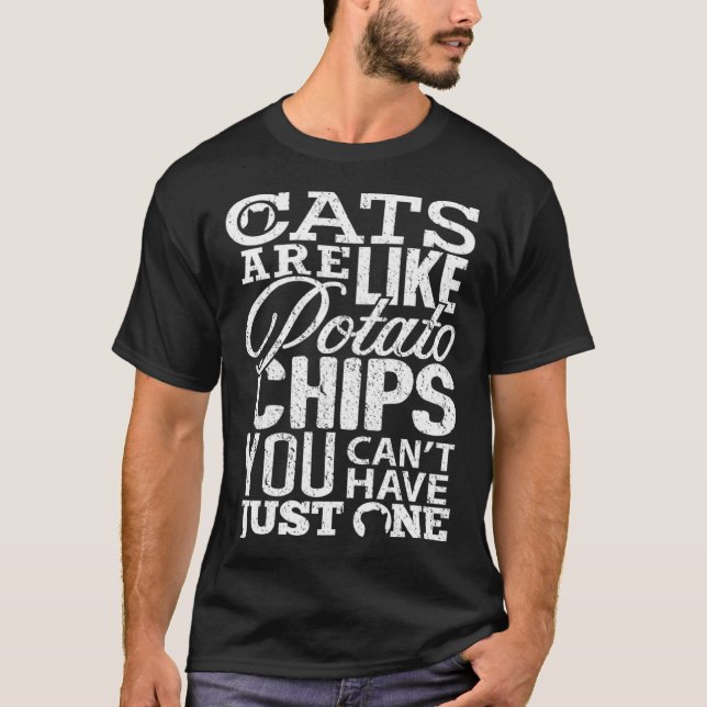 Cats are like potato chips Cute Cat Women Girls T-Shirt (Front)