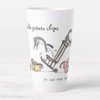 Cats are like potato chips /Personalised Funny Cat Latte Mug