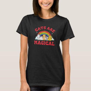 Cats Are Magical Cat Cute Cat Mum Rainbow T-Shirt