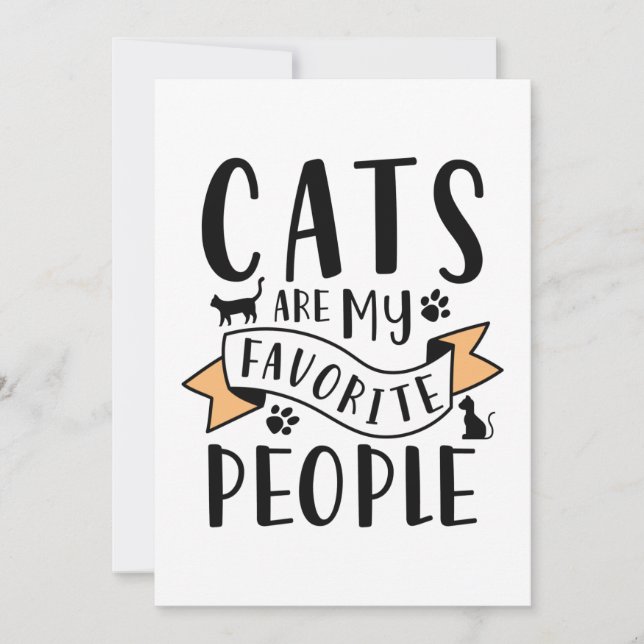 Cats Are My Favourite People Thank You Card (Front)