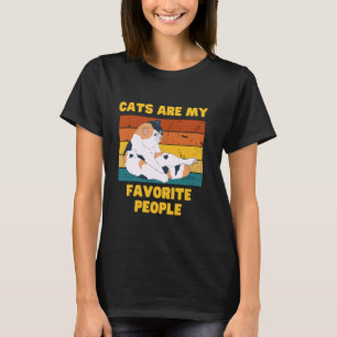 Cats Are My Favourite People, Vintage 1970s Style  T-Shirt