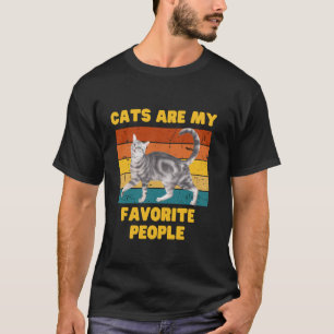 Cats Are My Favourite People, Vintage 1970s Style T-Shirt