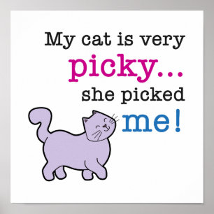 Cats Are Picky Funny Cat Saying Poster