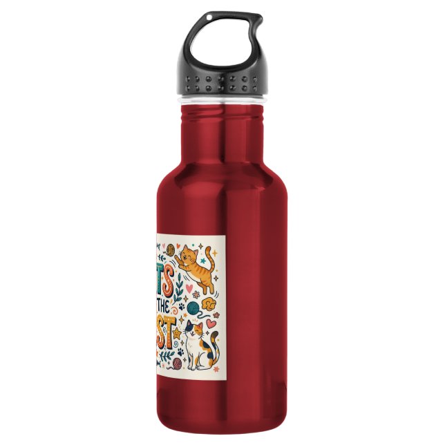 Cats Are the Best 532 Ml Water Bottle (Front)