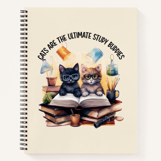 Cats Are The Ultimate Study Buddies Notebook (Front)