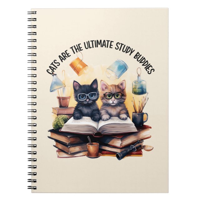 Cats Are The Ultimate Study Buddies Notebook (Front)