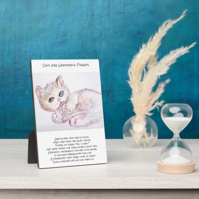 Cats are Wonderful Friends Poem Plaque (Side)