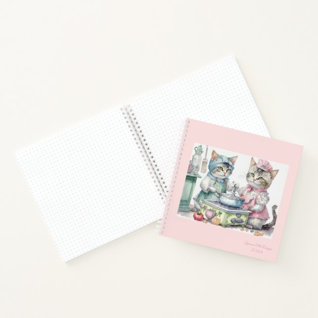 Cats at kitchen bullet journal notebook (Inside)