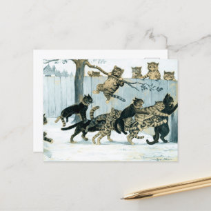 Cats at Play by Louis Wain Holiday Postcard