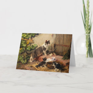Cats at the Milk Bowl Julius Adam the Younger Card