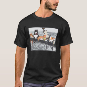 Cats Atop A Skyscraper funny Lunch Parody New York T-Shirt