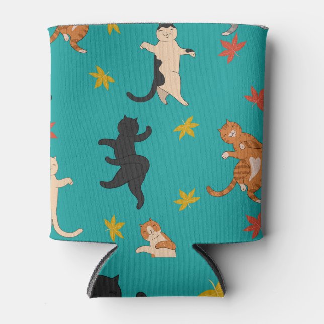 Cats, autumn foliage, cute pattern can cooler (Front)