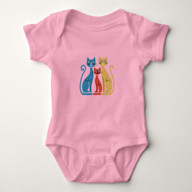cats baby bodysuit (Front)