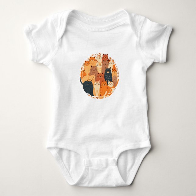 cats baby bodysuit (Front)