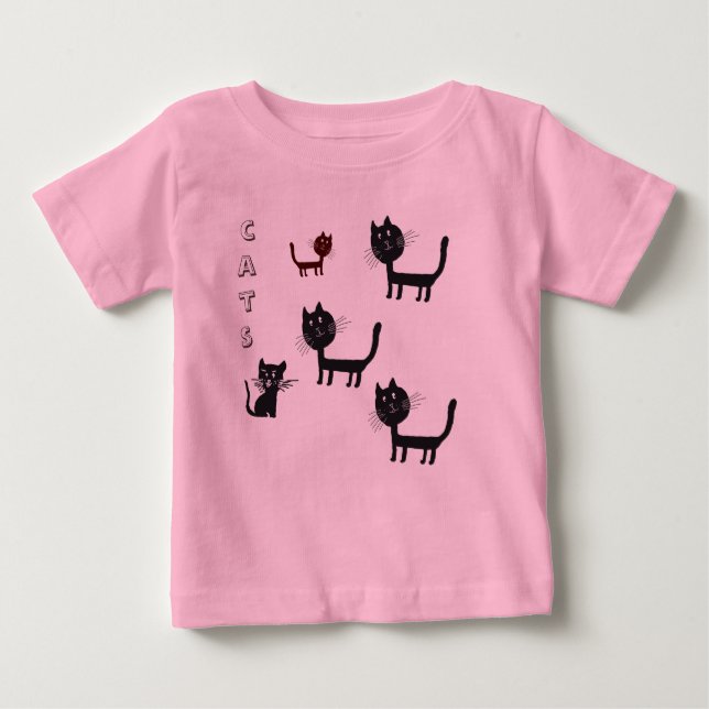 CATS Baby Tutu Bodysuit, Pink T-Shirt (Front)
